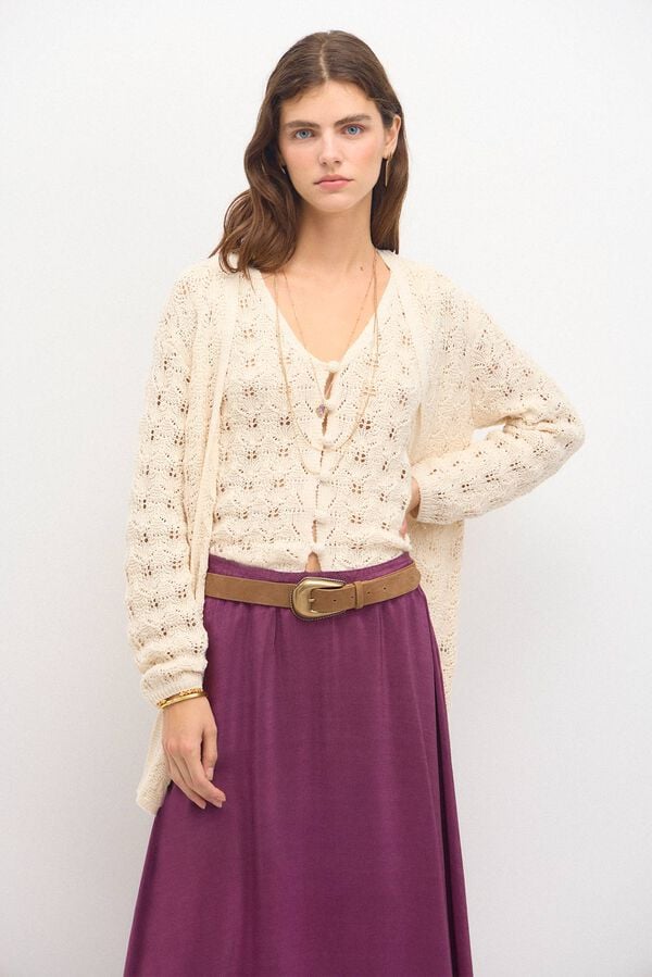 Hoss Intropia Tamara. Cardigan crochet Marfil