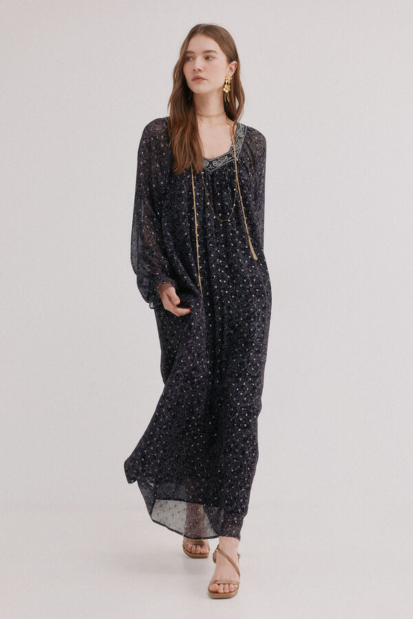 Hoss Intropia Aitana. Vestido com bordado Roxo