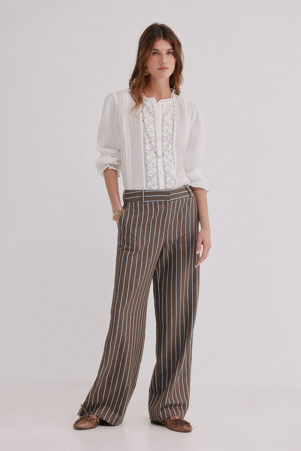 Hoss Intropia Caridad. Blusa rom&acirc;ntica Ecru