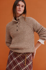 Hoss Intropia Irina. Camisola com gola Perkins Beige