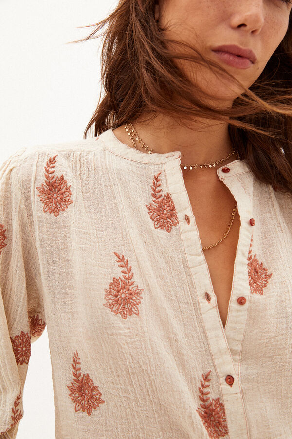 Hoss Intropia Simone. Embroidered country<br>-style blouse Beige