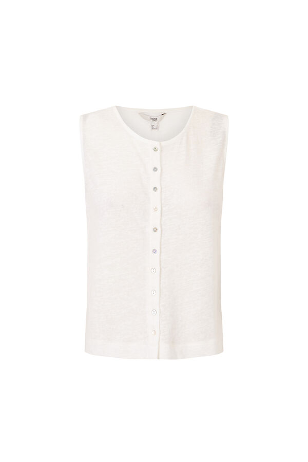 Hoss Intropia Mireia. T-shirt sem mangas com carcela Beige