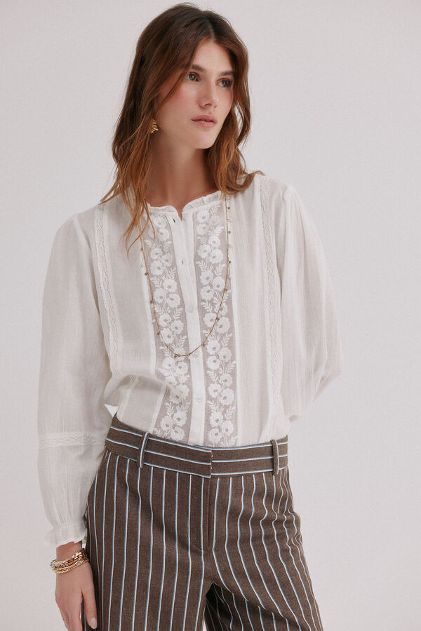 Hoss Intropia Caridad. Blusa rom&acirc;ntica Ecru