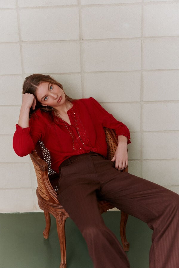 Hoss Intropia Caridad. Blusa rom&acirc;ntica Vermelho