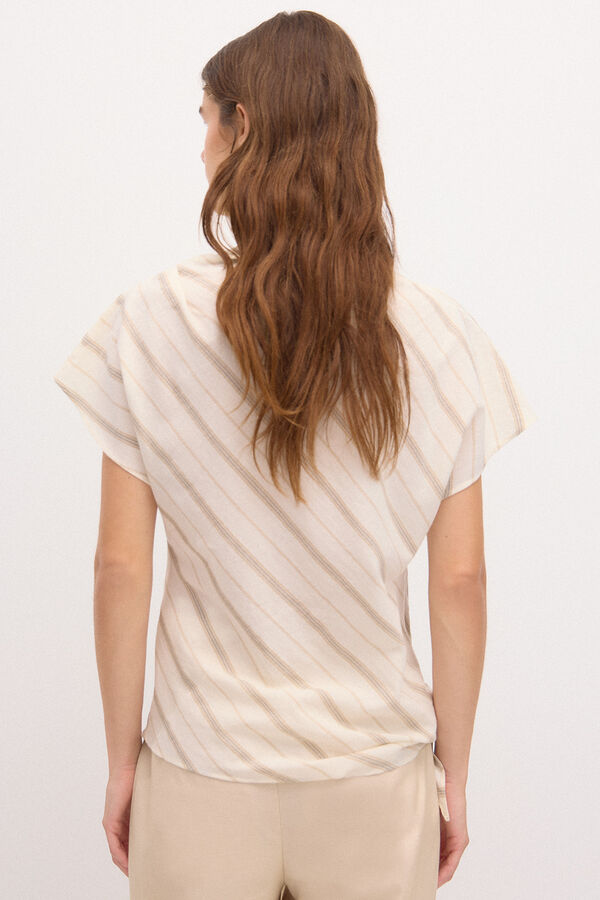 Hoss Intropia Catalina. Knotted striped top. Ivory