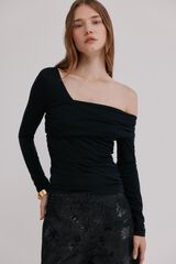 Hoss Intropia Magnolia. Top decote assimétrico Preto