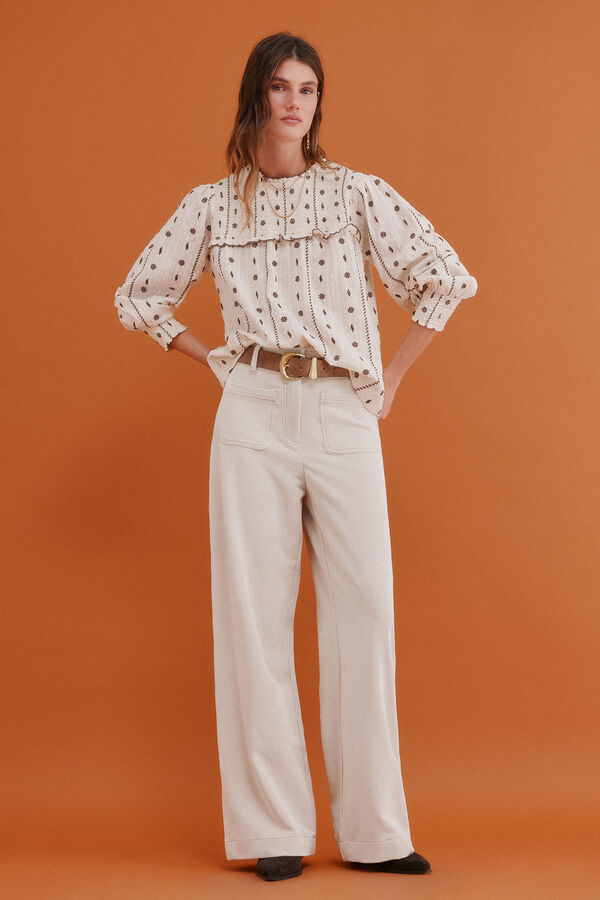 Hoss Intropia Catalina. Blusa com cintado = entallado Branco