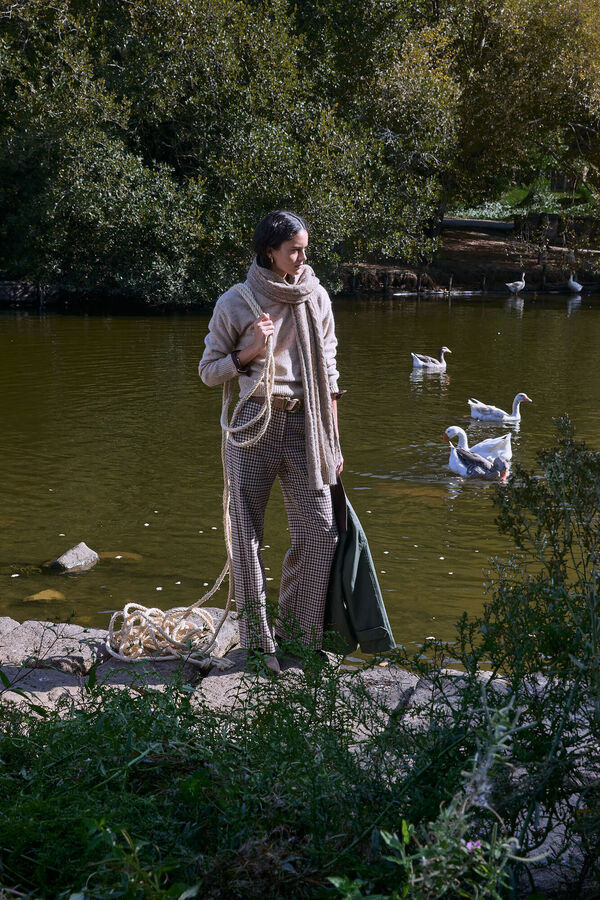 Hoss Intropia Prado. Cal&ccedil;a xadrez Ecru