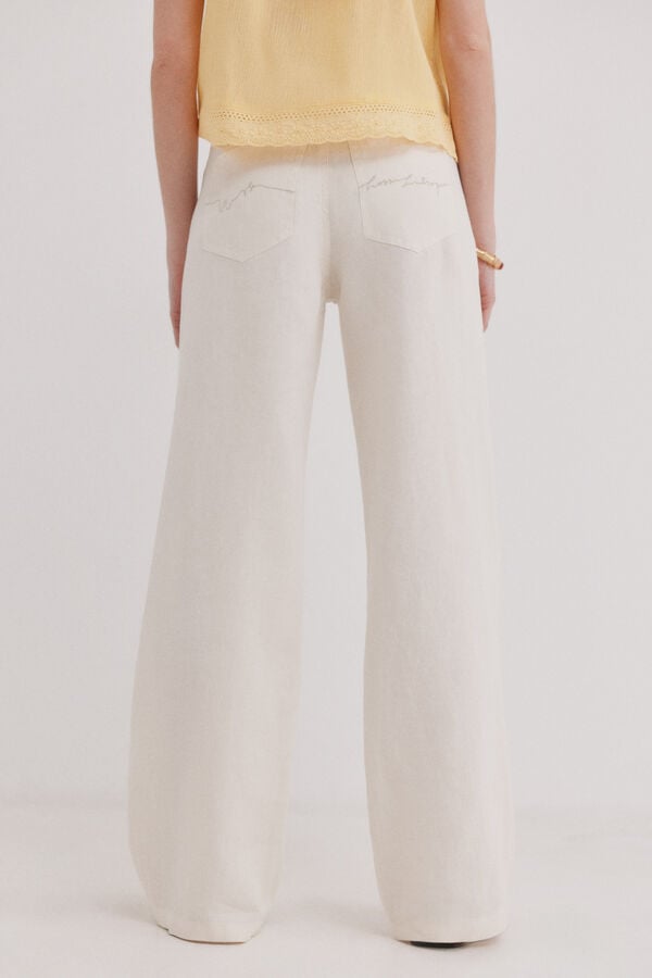Hoss Intropia Paupa. Linen trousers White
