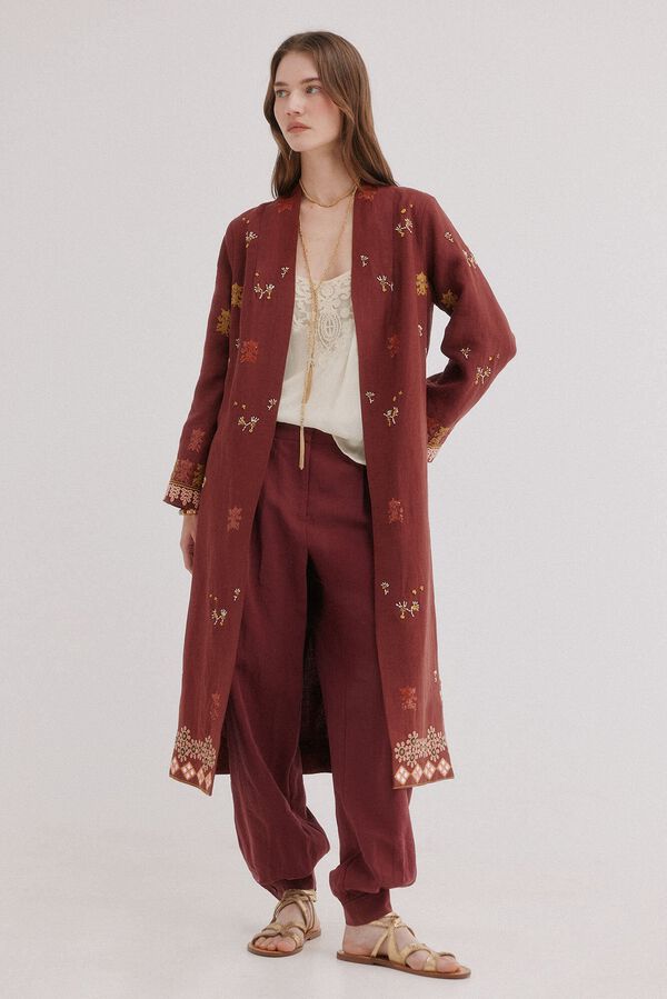 Hoss Intropia Entra. Quimono de linho comprido Granada