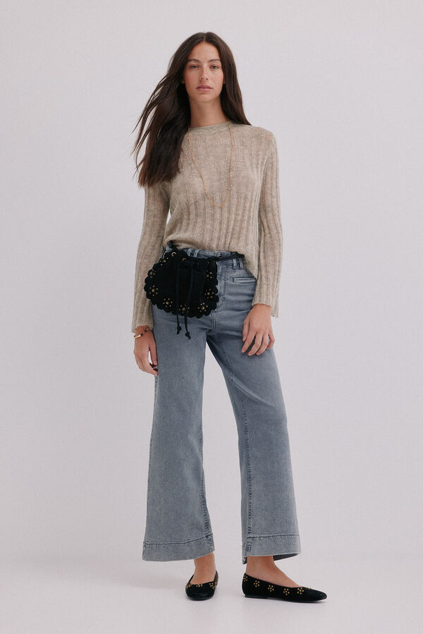 Hoss Intropia Berta. Calça jeans de perna larga Cinzento