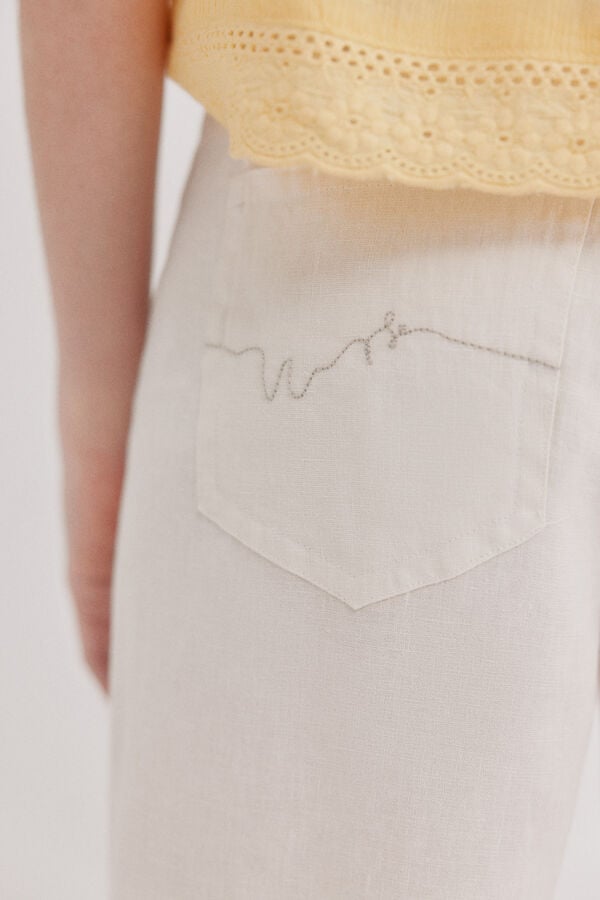 Hoss Intropia Paupa. Linen trousers White
