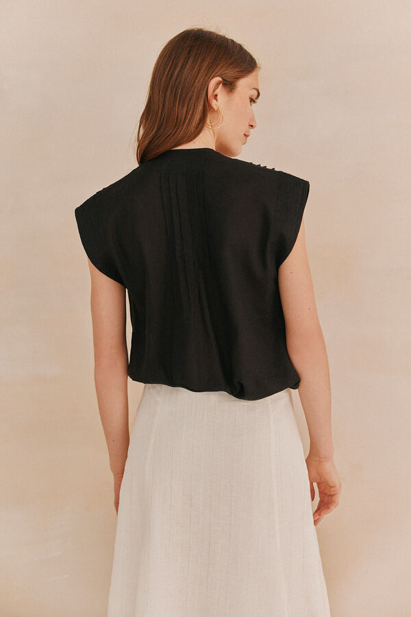 Hoss Intropia Guadalupe. Blusa com franzidos Ecru