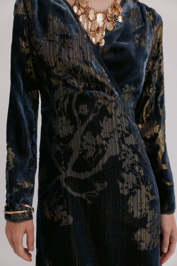 Hoss Intropia Adriana. Vestido jacquard Azul