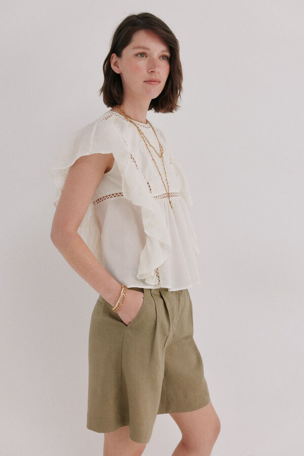 Hoss Intropia Cinthia.Blusa bordada Ecru