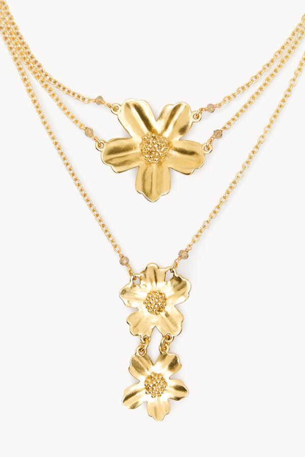 Hoss Intropia Lina. Brincos de p&eacute;talas Dourado