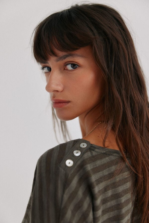 Hoss Intropia Magdalena. Camiseta riscas Verde