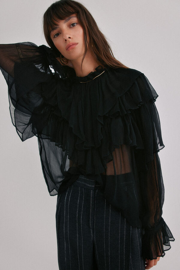 Hoss Intropia Giulia. Romantic blouse Black