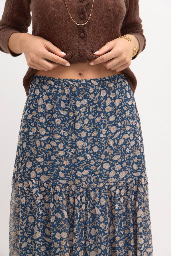 Hoss Intropia Olivia. Printed skirt  Blue