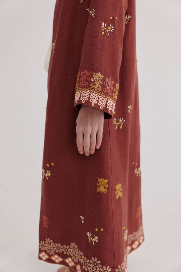 Hoss Intropia Entra. Quimono de linho comprido Granada