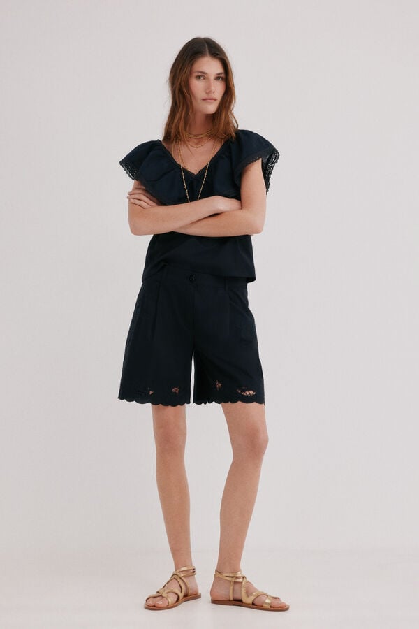 Hoss Intropia T-shirt com folho Malaika Preto