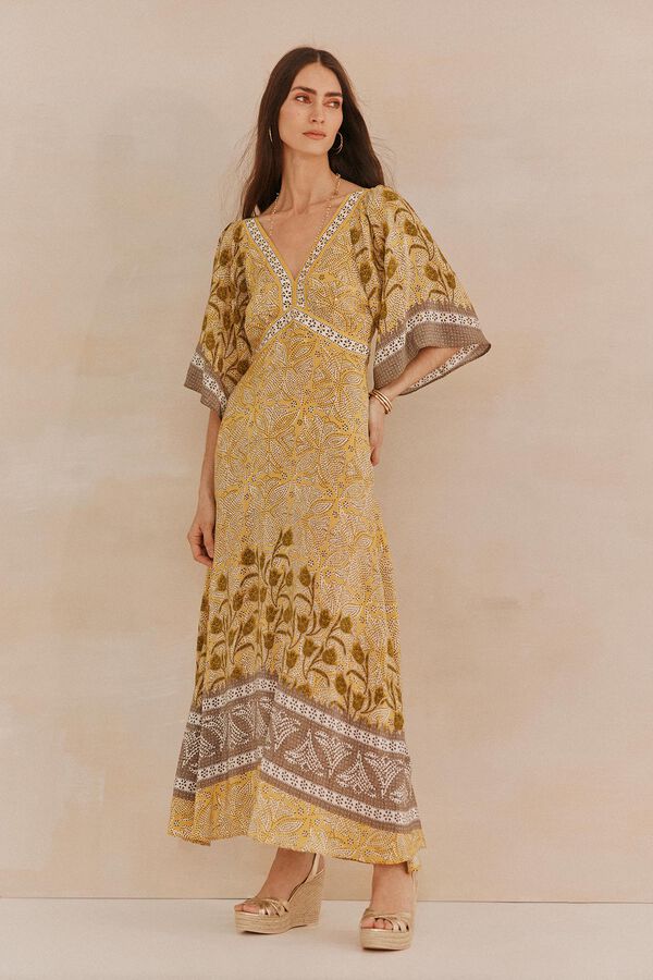 Hoss Intropia Leonora. Vestido estampado Amarelo