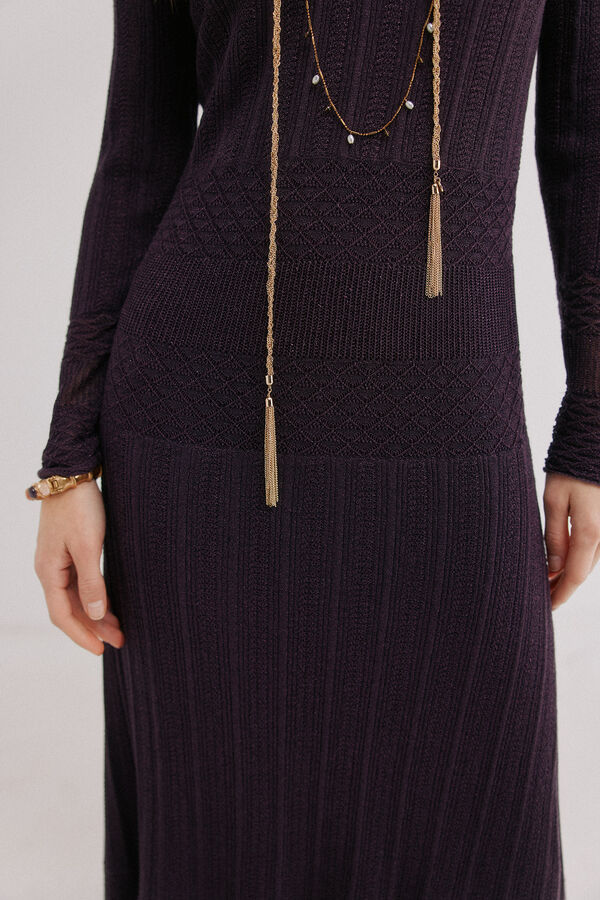 Hoss Intropia Ada. Vestido vazado Roxo