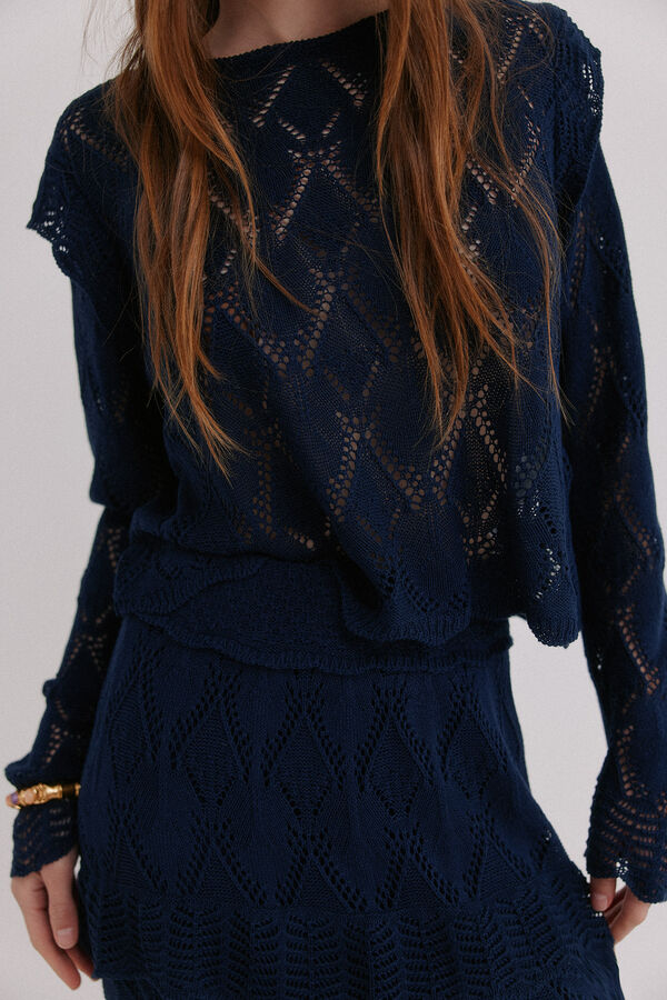 Hoss Intropia Iria. Top vazado Azul