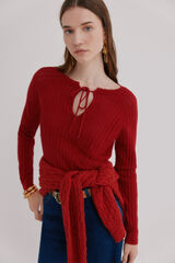 Hoss Intropia Imala. Camisola de malha rendada Vermelho