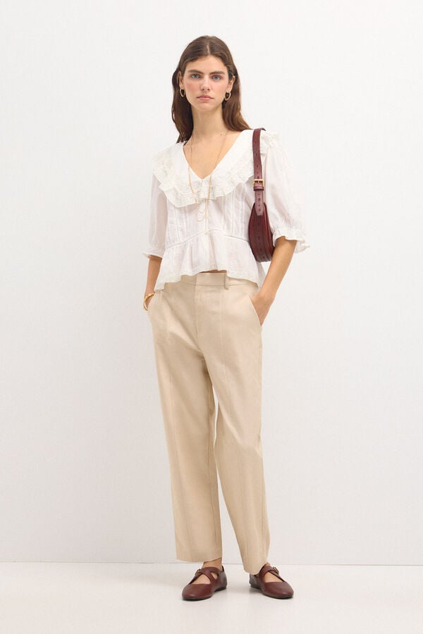 Hoss Intropia Celia. Romantic blouse. White