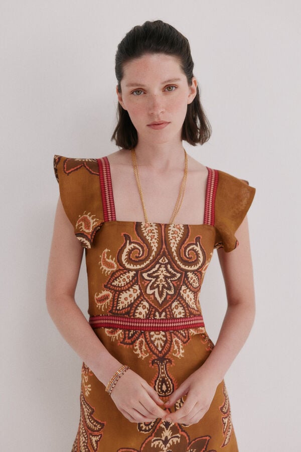 Hoss Intropia Adelina. Vestido em algod&atilde;o Multicolorido