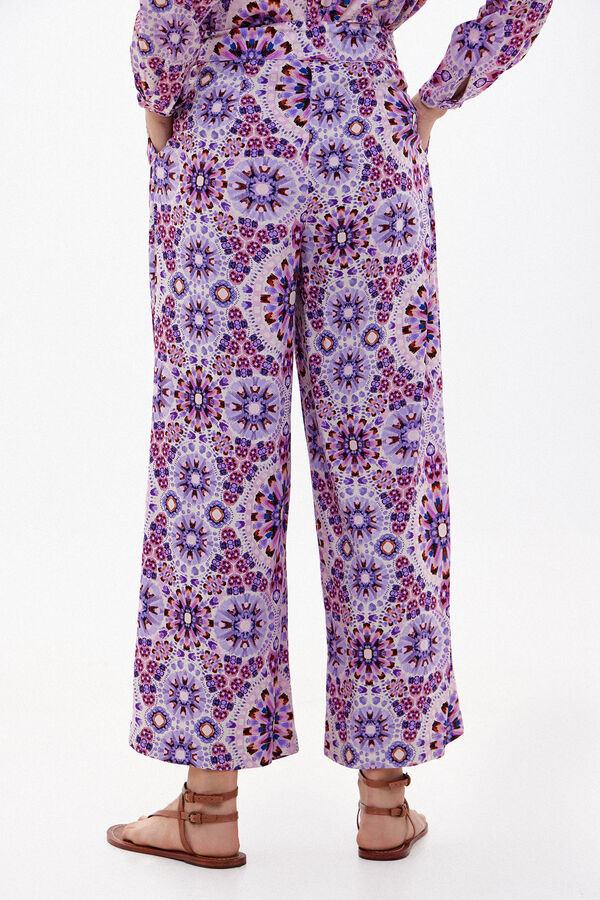 Hoss Intropia Petra. Printed wide leg trousers Purple