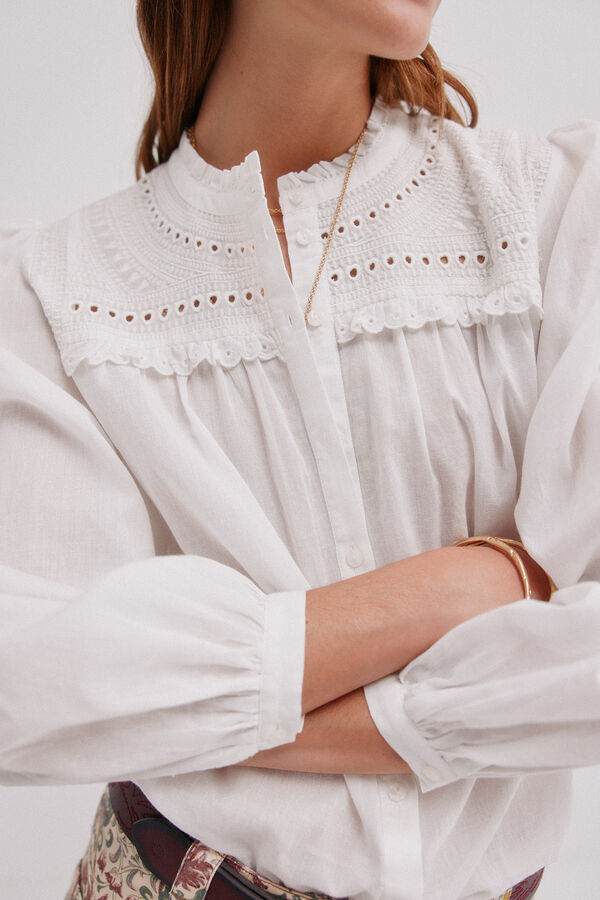 Hoss Intropia Cecile. Embroidered blouse White