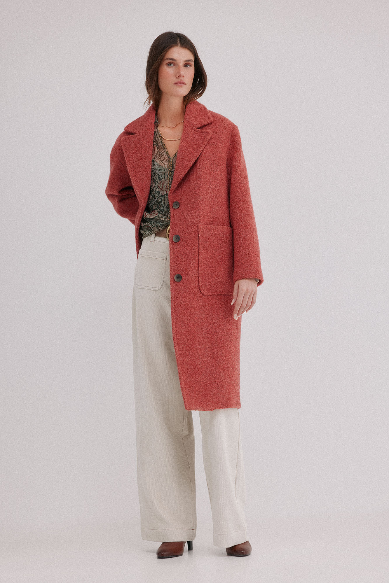 Hoss Intropia Flora. Abrigo con bolsillos