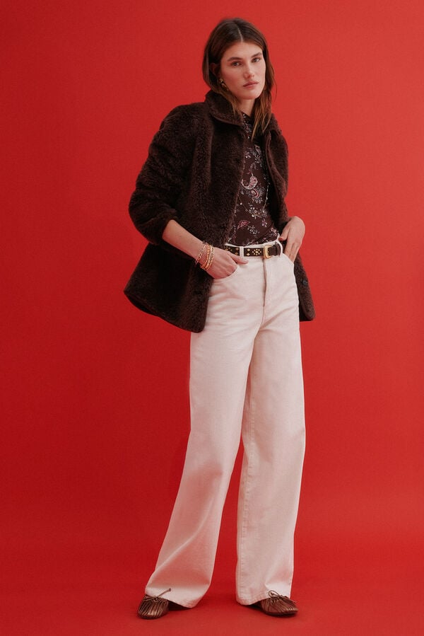 Hoss Intropia Domenica. Sobretudo efeito faux-fur Castanho