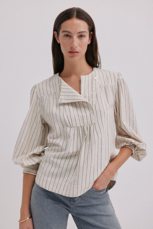 Hoss Intropia Griselda. Blusa riscas Ecru