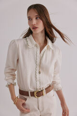 Hoss Intropia Catalina. Blusa rom&acirc;ntica Ecru