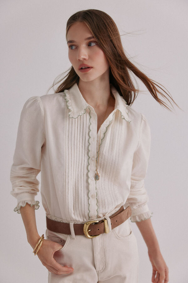 Hoss Intropia Catalina. Blusa rom&acirc;ntica Ecru