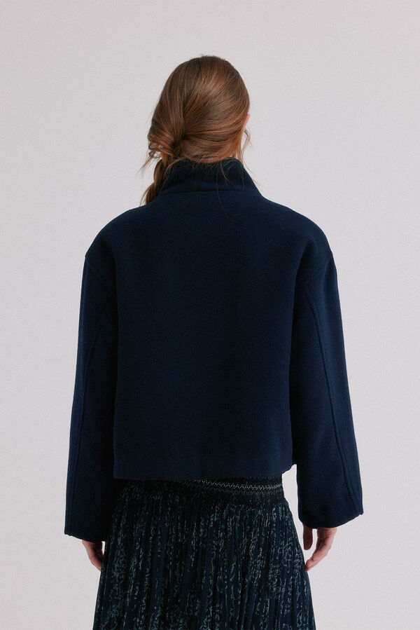 Hoss Intropia Flavia. Abrigo cuello alto Azul marino