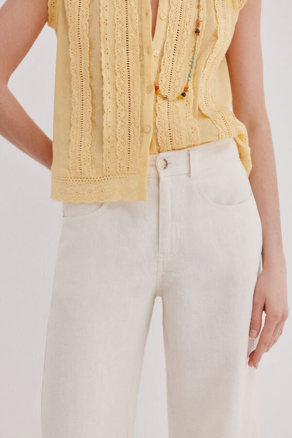 Hoss Intropia Paupa. Linen trousers White