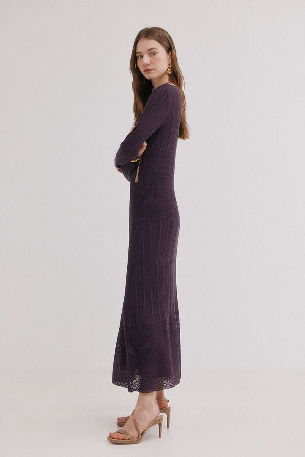 Hoss Intropia Ada. Vestido vazado Roxo