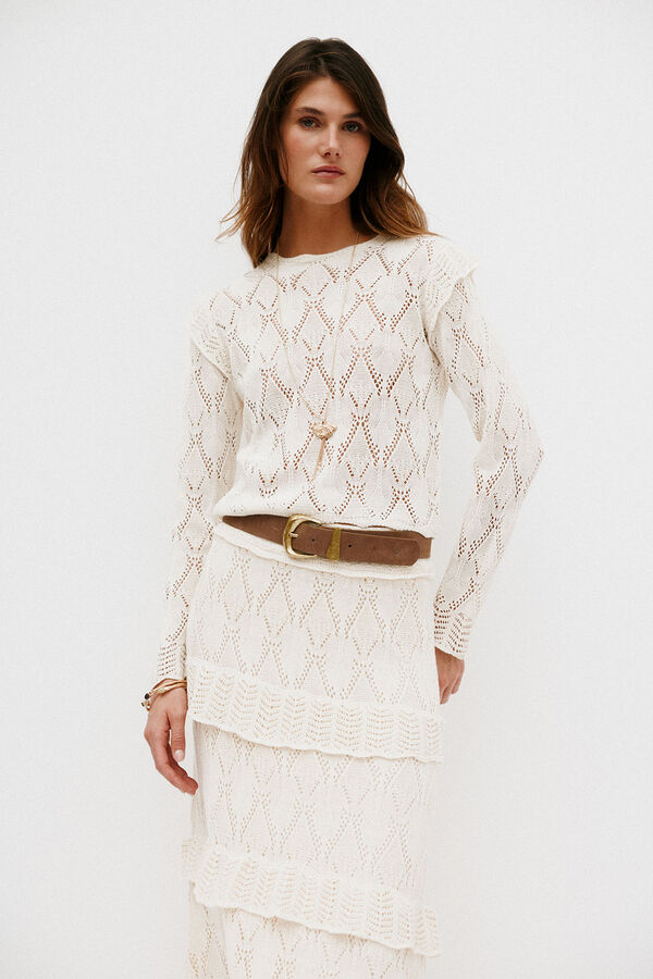 Hoss Intropia Nuria. Top de manga comprida Beige