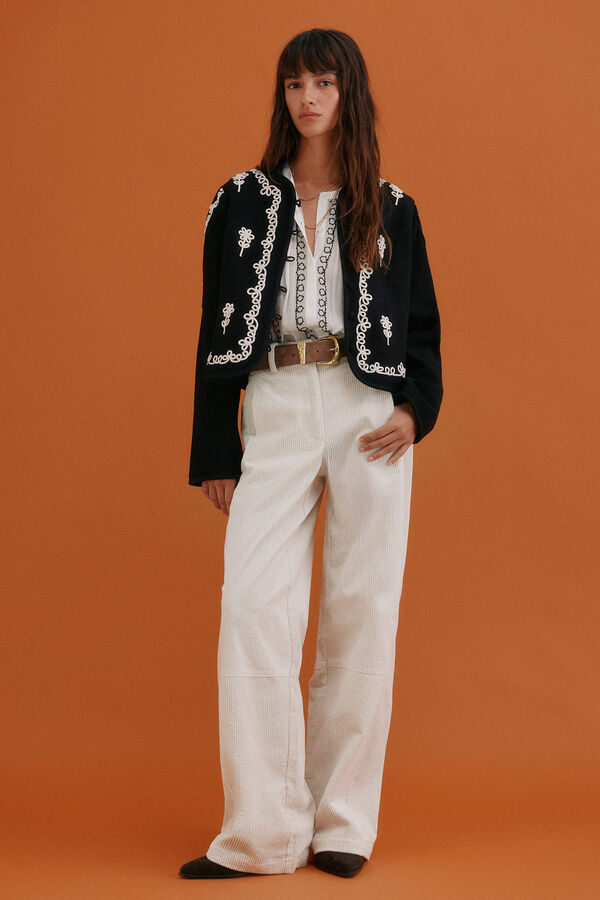 Hoss Intropia Fabiola. Casaco bordada Preto