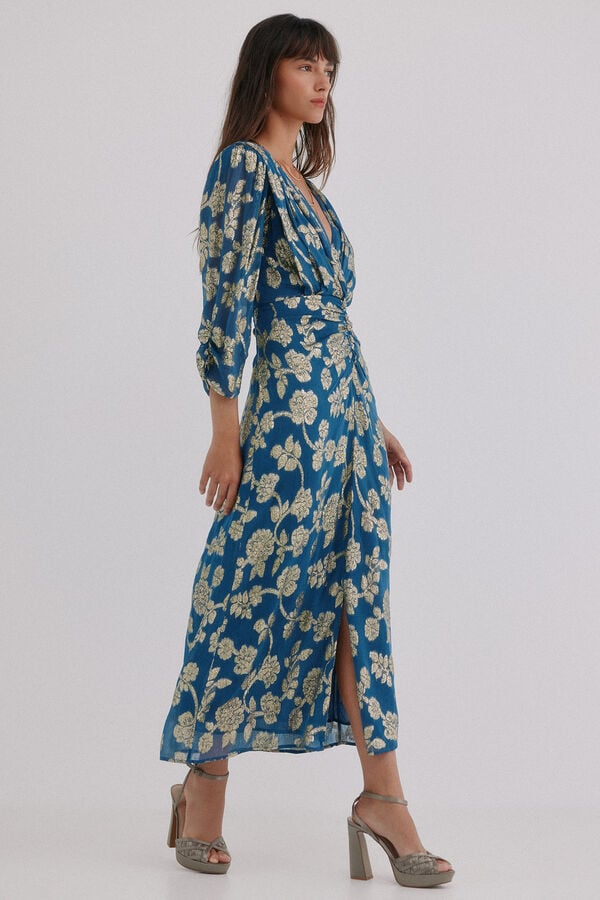 Hoss Intropia Amanda. Vestido jacquard Azul