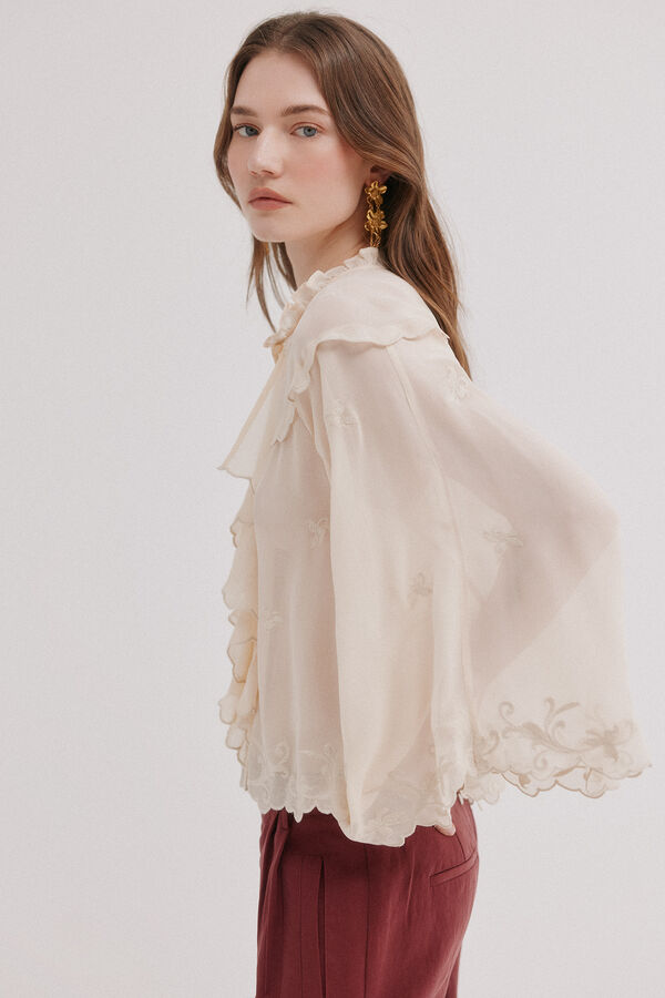 Hoss Intropia Chelsea. Blusa rom&acirc;ntica Ecru