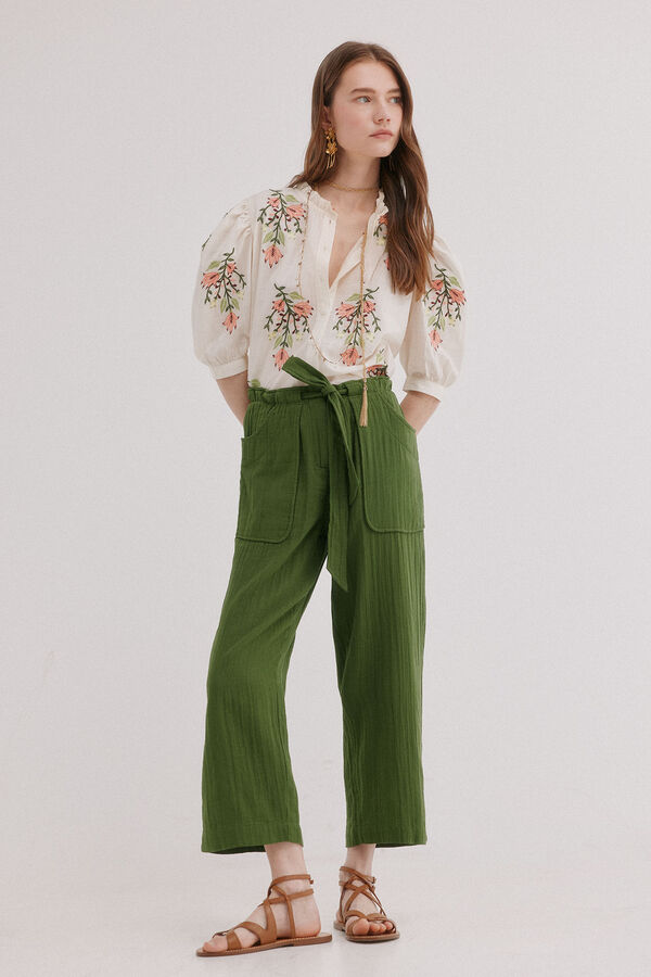 Hoss Intropia Pia. Cal&ccedil;as estilo cargo Verde