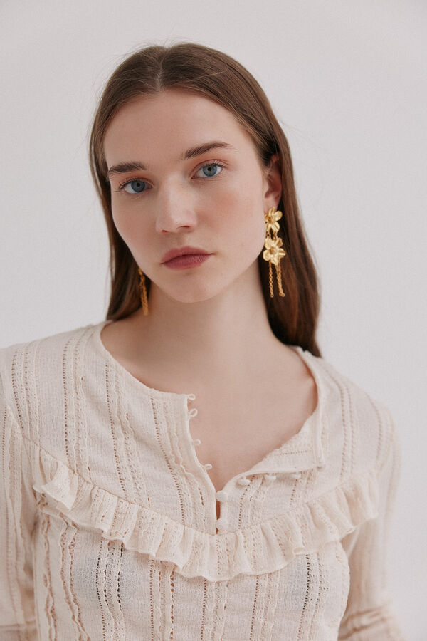 Hoss Intropia Miranda. T-shirt rom&acirc;ntica Ecru