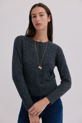 Hoss Intropia Inés. Casaco de malha vazado Cinzento