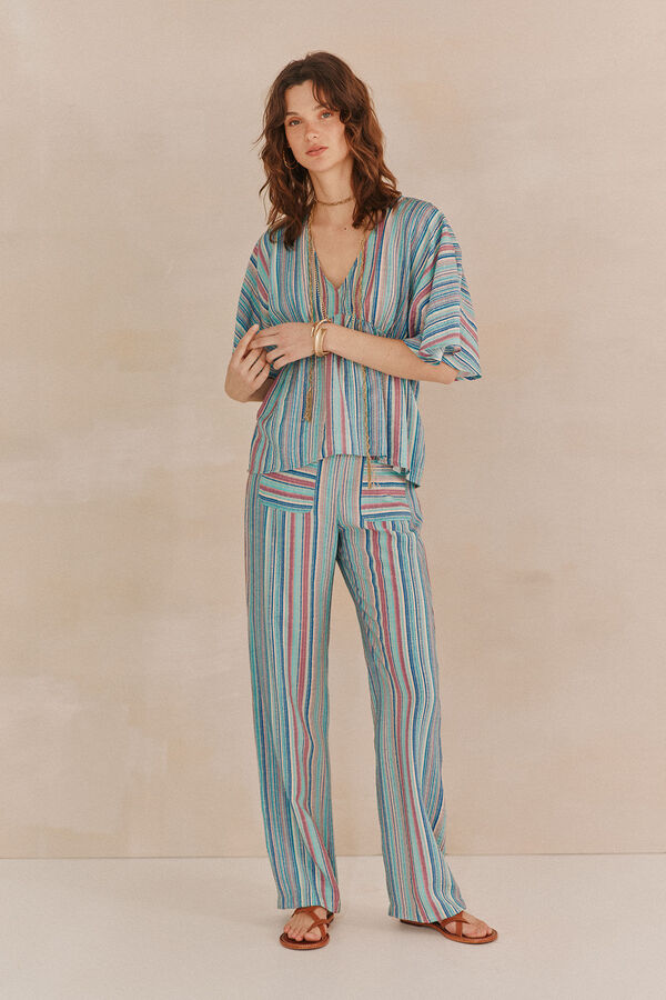 Hoss Intropia Perla. Printed pants Blue