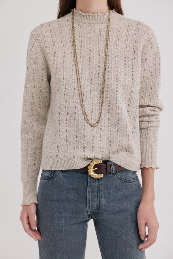 Hoss Intropia Ianthe. Camisola de malha Ecru